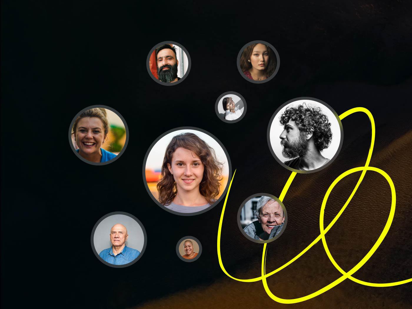 People avatars floating