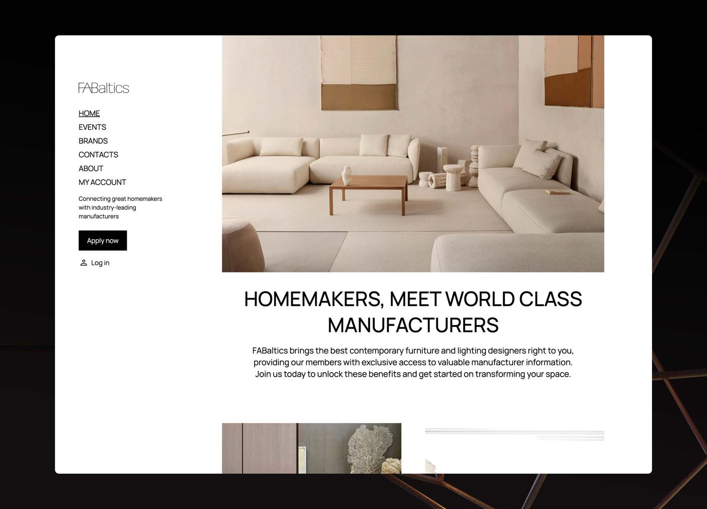 Fabaltics desktop homepage