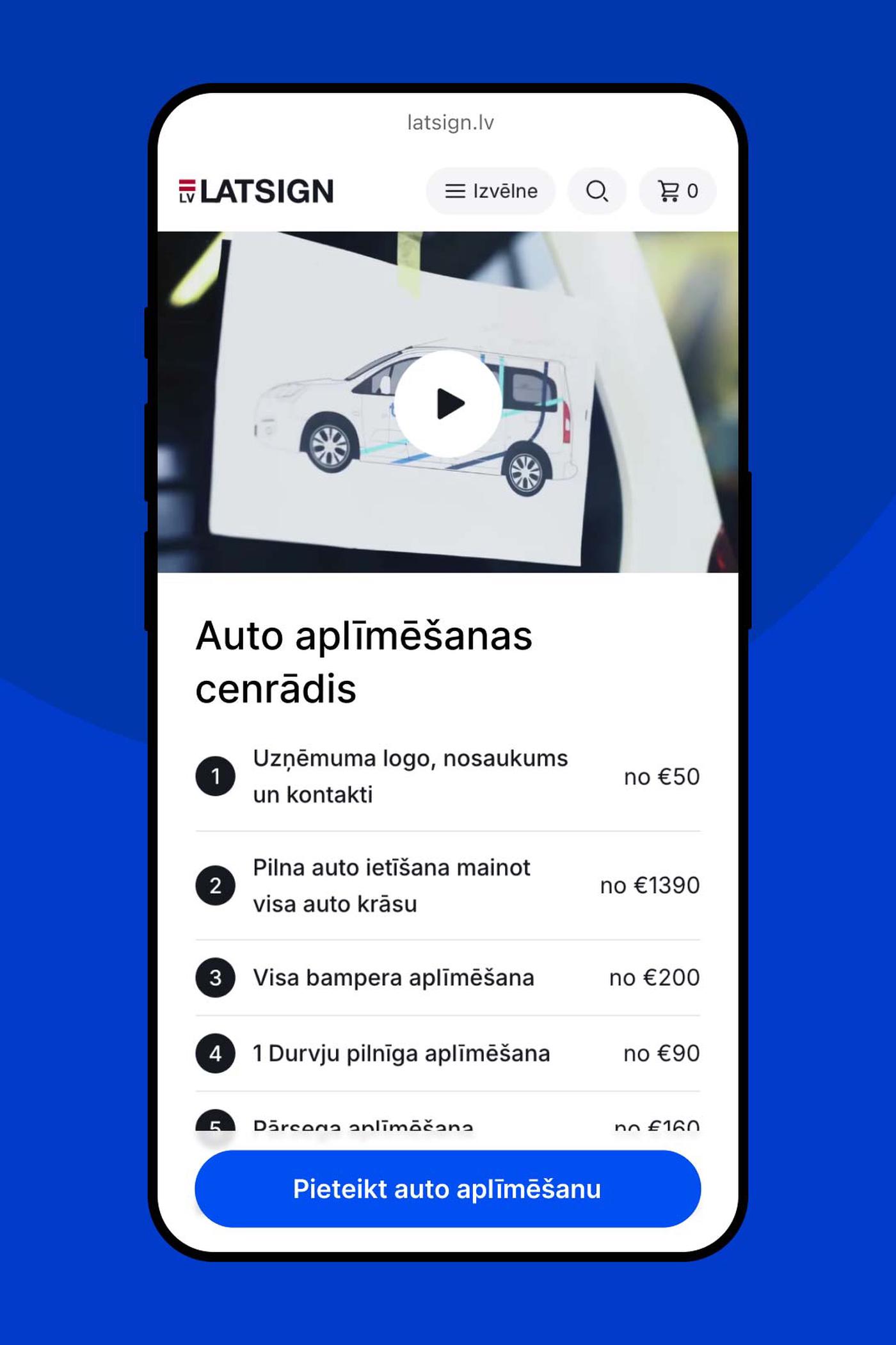 Latsign mobile car wrapping calculator