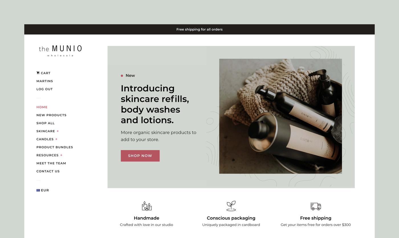 Themunio wholesale landing